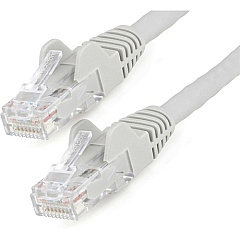 StarTech 50ft (15m) CAT6 Ethernet Cable, LSZH (Low Smoke Zero Halogen) 10 GbE Snagless 100W PoE UTP RJ45 Gray Network Patch Cord, ETL (N6LPATCH50GR)