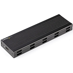 StarTech USB-C 10Gbps to M.2 NVMe or M.2 SATA SSD Enclosure, Portable M.2 PCIe/SATA SSD Aluminum Enclosure, USB-C & USB-A Host Cables (SM2E1BMU31C)