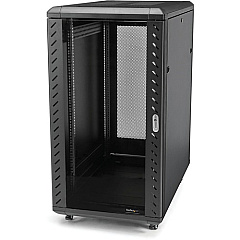 StarTech 32U 19" Server Rack Cabinet, Adjustable Depth 6-32 inch, Flat Pack, Lockable 4-Post Network/Data Rack Enclosure with Casters (RK3236BKF)