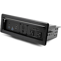 StarTech Conference Room Docking Station w/ Power; Table Connectivity A/V Box, Universal Laptop Dock, 60W PD, AC Outlets, USB Charging (KITBXDOCKPNA)