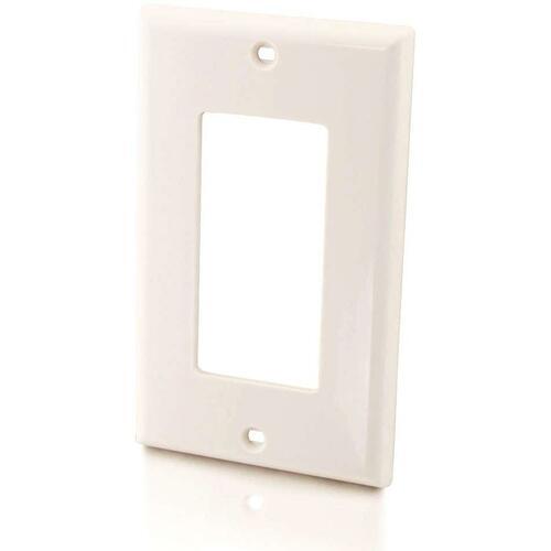 C2G Decorative Style Single Gang Wall Plate - White (03725)