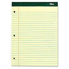 TOPS Double Docket Ruled Pads with Extra Sturdy Back, Wide/Legal Rule, 100 Canary-Yellow 8.5 x 11.75 Sheets (63378)