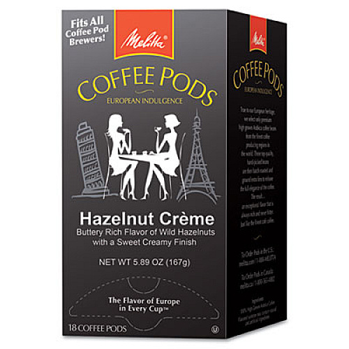 Melitta Coffee Pods, Hazelnut Cream, 18 Pods/Box (75410)