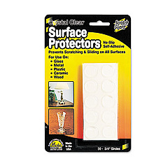 Master Caster Scratch Guard Surface Protectors, 0.75" dia, Circular, Clear, 20/Pack (88600)