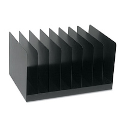 AbilityOne 7520014521558 SKILCRAFT Vertical Desk File, 8 Sections, Letter Size Files, 14.25" x 11" x 8", Black