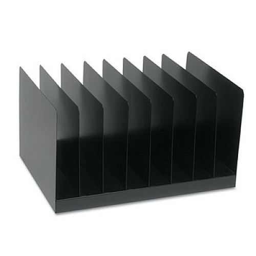 AbilityOne 7520014521558 SKILCRAFT Vertical Desk File, 8 Sections, Letter Size Files, 14.25" x 11" x 8", Black