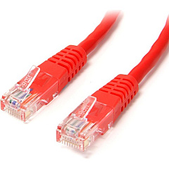 StarTech 15 ft Red Molded Cat5e UTP Patch Cable (M45PATCH15RD)