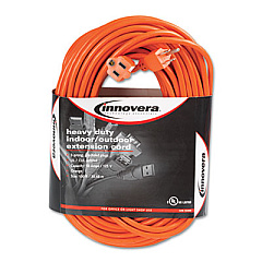 Innovera Indoor/Outdoor Extension Cord, 100 ft, 10 A, Orange (IVR72200)