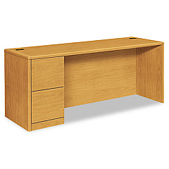 HON 10700 Series Left Pedestal Credenza, 72w x 24d x 29.5h, Harvest (10708LCC)