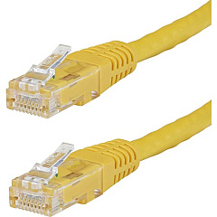 StarTech 15ft CAT6 Ethernet Cable - Yellow Molded Gigabit - 100W PoE UTP 650MHz - Category 6 Patch Cord UL Certified Wiring/TIA (C6PATCH15YL)
