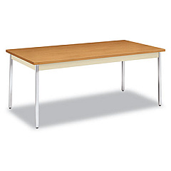 HON Utility Table, Rectangular, 72w x 36d x 29h, Harvest/Putty (UTM3672CLCHR)