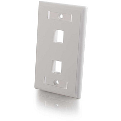 C2G 2-Port Single Gang Multimedia Keystone Wall Plate - White (03411) C2G 2-Port Single Gang Multimedia Keystone Wall Plate - White (03411)