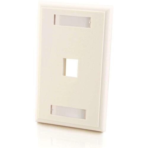 C2G 1-Port Single Gang Multimedia Keystone Wall Plate - White (03410)