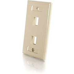 C2G 2-Port Single Gang Multimedia Keystone Wall Plate - Ivory (03711) C2G 2-Port Single Gang Multimedia Keystone Wall Plate - Ivory (03711)