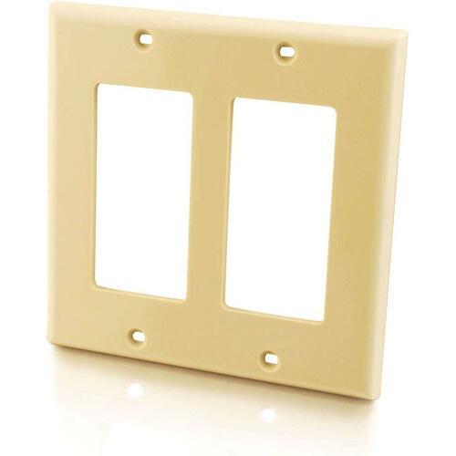 C2G Two Decorative Style Cutout Double Gang Wall Plate - Ivory (03726)