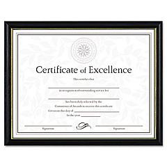 DAX Two-Tone Document/Diploma Frame, Wood, 8.5 x 11, Black with Gold Leaf Trim (N17981BT)