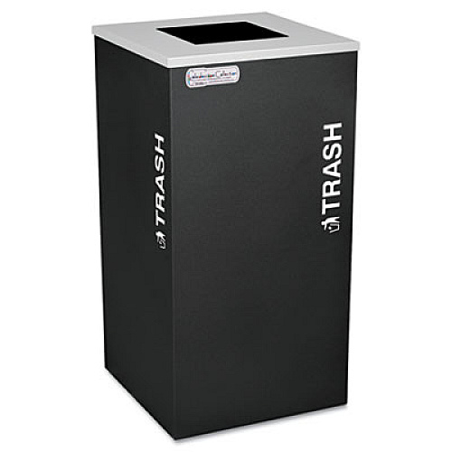 Ex-Cell Kaleidoscope Collection Trash Receptacle, 24 gal, Black (RCKDSQTBLX)