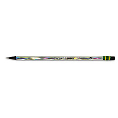 Ticonderoga Noir Holographic Woodcase Pencil, HB (#2), Black Lead, Holographic Silver Barrel, 12/Pack (13970)