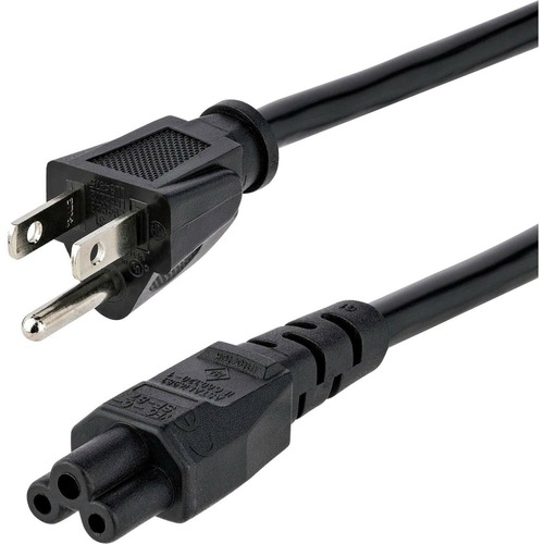 StarTech 6ft (1.8m) Laptop Power Cord, NEMA 1-15P to C5 (Clover Leaf), 10A 125V, 18AWG, Laptop Replacement Cord, Power Brick Cable (PXT101NB3S)