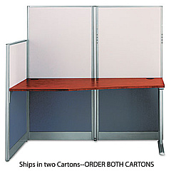 Bush Office in an Hour Collection Straight Workstation, 64.5" x 32.25" x 63", Hansen Cherry, (Box 2 of 2) (WC36492A203)