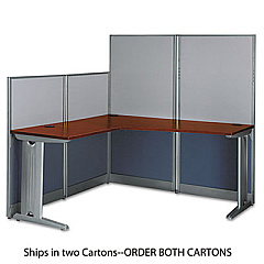 Bush Office in an Hour Collection L- Workstation, 64.5" x 64.5" x 33", Hansen Cherry, (Box 2 of 2) (WC36494A203)