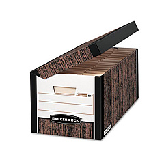 Bankers Box SYSTEMATIC Medium-Duty Strength Storage Boxes, Letter/Legal Files, Woodgrain, 12/Carton (00052)