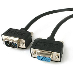 StarTech 15 ft Low Profile High Resolution Monitor VGA Extension Cable HD15 M/F (MXT101LP15)