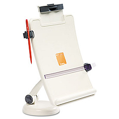 Kelly Computer Supply Copyholder with Curved Tray and Weighted Base, 75 Sheet Capacity, Plastic, Putty (10190)