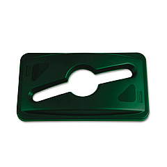Rubbermaid Commercial Slim Jim Single Stream Recycling Top for Slim Jim Containers, 12.1w x 21d x 2.75h, Dark Green (1788373EA)