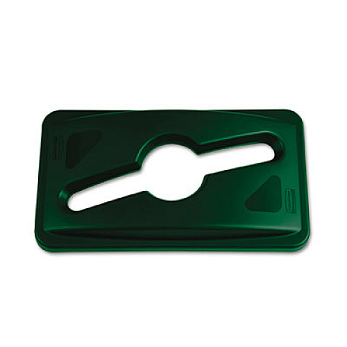 Rubbermaid Commercial Slim Jim Single Stream Recycling Top for Slim Jim Containers, 12.1w x 21d x 2.75h, Dark Green (1788373EA)