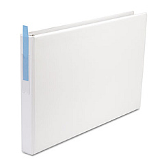 Universal Ledger-Size Round Ring Binder with Label Holder, 3 Rings, 1" Capacity, 11 x 17, White (UNV35420)