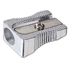 Officemate Metal Pencil Sharpener, 0.63 x 1 x 0.38, Metallic Silver (30233)