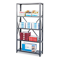 Safco Commercial Steel Shelving Unit, Five-Shelf, 36w x 24d x 75h, Dark Gray (6267)