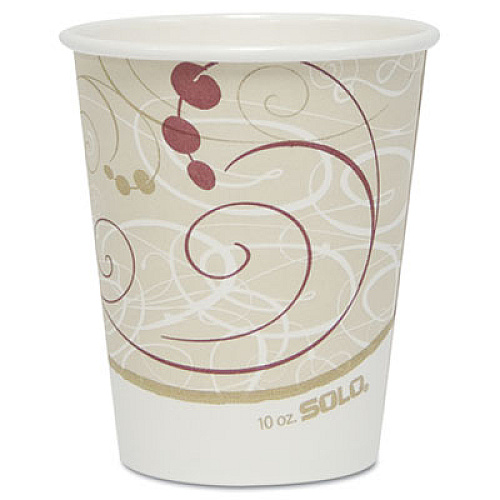 Dart Paper Hot Cups in Symphony Design, 10 oz, Beige, 50/Pack (370SMJ8000PK)