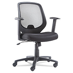 OIF Swivel/Tilt Mesh Mid-Back Chair, Supports Up to 250 lb, 18.50" to 21.65" Seat Height, Black (OIFCD4218)