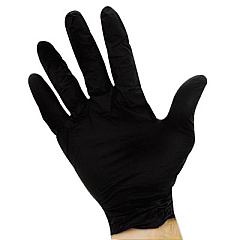 Impact ProGuard Disposable Nitrile Gloves, Powder-Free, Black, Medium, 100/Box (8642M)