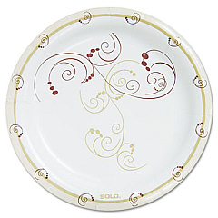 Dart Symphony Paper Dinnerware, Heavyweight Plate, 9" dia, Tan, 125/Pack (HP9SJ8001PK)