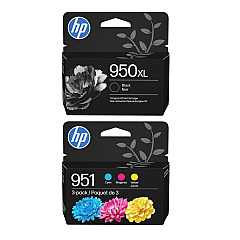 HP 951 Cyan, Magenta, Yellow / 950XL Black High Yield Ink Cartridge Bundle D84BDFN