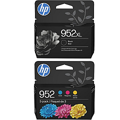 HP 952 Cyan, Magenta, Yellow / 952XL Black High Yield Ink Cartridge Bundle D84BFFN