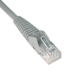 Tripp Lite CAT6 Gigabit Snagless Molded Patch Cable, 1 ft, Gray (N201001GY)