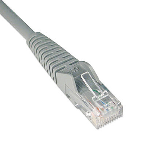 Tripp Lite CAT6 Gigabit Snagless Molded Patch Cable, 1 ft, Gray (N201001GY)
