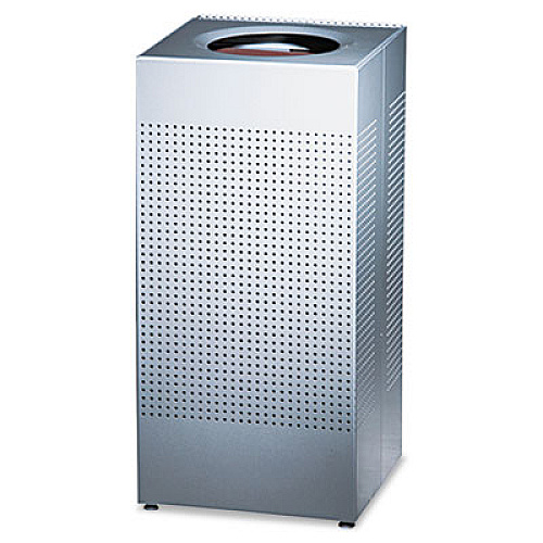 Rubbermaid Commercial Designer Line Silhouettes Receptacle, Steel, 16 gal, Silver Metallic (SC14EPLSM)