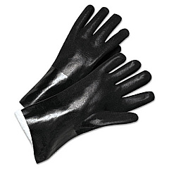 Anchor Brand PVC-Coated Jersey-Lined Gloves, 14 in. Long, Black, Men's, 12/Pack (ANR7400)