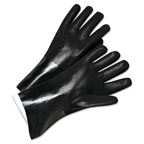 Anchor Brand PVC-Coated Jersey-Lined Gloves, 14 in. Long, Black, Men's, 12/Pack (ANR7400)