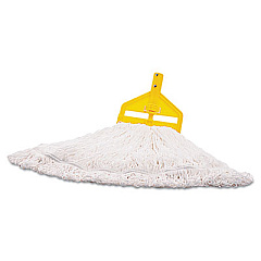 Rubbermaid Commercial Nylon Finish Mop Head, Medium, White, 6/Carton (T20006)