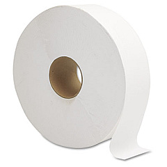 GEN JRT Jumbo Bath Tissue, Septic Safe, 1-Ply, White, 10" dia, 6 Rolls/Carton (GEN1512)