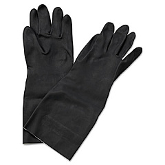 Boardwalk Neoprene Flock-Lined Gloves, Long-Sleeved, 12", X-Large, Black, Dozen (BWK543XL)