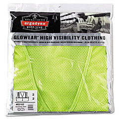 ergodyne GloWear 8210Z Class 2 Economy Vest, Polyester Mesh, Zipper Closure, 2X-Large to 3X-Large, Lime (21057)