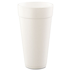 Dart Foam Drink Cups, 24 oz, White, 500/Carton (24J24)