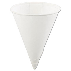 Konie Rolled Rim Paper Cone Cups, 4 oz, White, 5,000/Carton (40KR)
